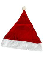Kit 4 Fantasia Natalina Gorro de Papai Noel Cetim Vermelho