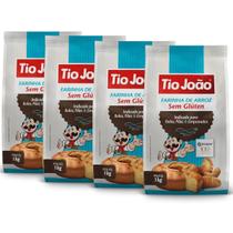 Kit 4 Farinha de Arroz Tio João Sem Glúten 1kg