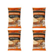 Kit 4 Farofa de Mandioca Temperada Com Torresmo 250g Saborosa