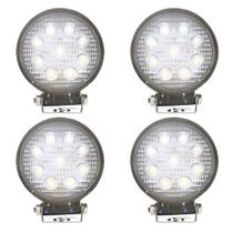 Kit 4 Farol de Milha Led Universal 12V 24V 27W 9 Leds Cinoy YN-FA001 6000K Redondo 11 Cm