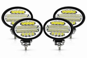 Kit 4 Farol Led Oval 144w 12v 24v Linha Pesada Caminhão Trator Colheitadeira Kit 4 Farol Led Oval 144w 12v 24v Linha Pesada Caminhão Trator Colheitadeira
