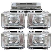 Kit 4 Farol Mb Mercedes Bicudo Cara Preta 1513