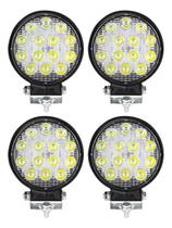 Kit 4 Farol Milha Auxiliar 14 Led Bola Agrícola Off Road 48w