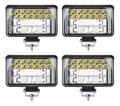 Kit 4 Farol Milha Auxiliar 30led 90w 9v36v Retângulo Offroad