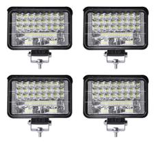 Kit 4 Farol Milha Auxiliar 48led 144w 9v36v Off Road 6500k