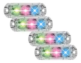 Kit 4 Farol RGB AJK 3 Leds 6W