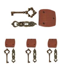 Kit 4 Fechaduras + 4 Puxadores + 4 chaves De Guarda Roupa Alutec Com Parafusos