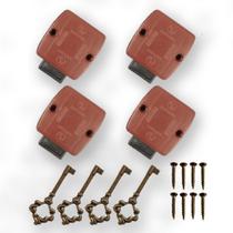 Kit 4 fechaduras p guarda roupa plastica alutec
