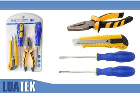 Kit 4 Ferramenta Alicate, Estilete ,Chave, Philips Fenda - LUATEK Kit 4 Ferramenta Alicate, Estilete ,Chave, Philips Fenda - LUATEK