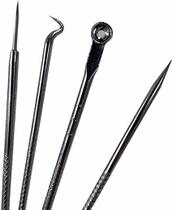 Kit 4 Ferramentas Extrator De Cravo Curetas Inox Com Estojo