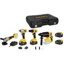 Kit 4 Ferramentas Multifunções Lixadeira/Chave de Impacto/Martelete 2 Bateria 21V - BOM-9760 - BOMVINK Kit 4 Ferramentas Multifunções Lixadeira/Chave de Impacto/Martelete 2 Bateria 21V - BOM-9760 - BOMVINK