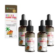 Kit 4 Ferro Kids 4x30 ml Morango Vita Rex Floral Ervas Kit 4 Ferro Kids 4x30 ml Morango Vita Rex Floral Ervas