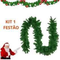 Kit 4 Festão Aramado 200 Galhos Grosso Luxo Com 2,70 Metros Decoração Enfeite de Natal Kit 4 Festão Aramado 200 Galhos Grosso Luxo Com 2,70 Metros Decoração Enfeite de Natal