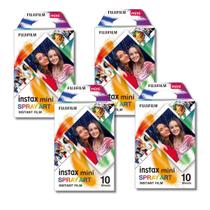 Kit 4 Filmes Instantâneo Fujifilm Instax Mini Spray Art - 10 Poses Cada