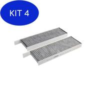 Kit 4 Filtro Ar Condicionado Com Carvão Ativado Wega