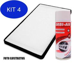 Kit 4 Filtro Ar Condicionado Higienizador New Civic 2.4 16V - Wega