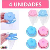 Kit 4 Filtro Coletor Pega Pelos Fiapo Papa Bolinha Lavadora