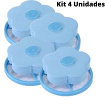 Kit 4 Filtros Coletor De Fibras, Fiapos Cabelo Maquina Lavar