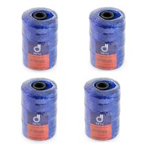 Kit 4 Fio Encala Torcido Azul Rolo 200gr Várias Bitolas Para Pesca Profissional Rede Tralha Tarrafa