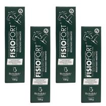 Kit 4 Fisiofort Pomada Massageadora e Relaxante Mentol Bio Instinto 150g Verde Dores Gel Massagem