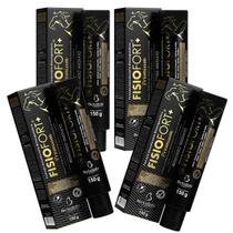 Kit 4 FisioFort Premium Pomada Massageadora Preta 150g Gel Bio Instinto Massagem Aroma Suave Arnica