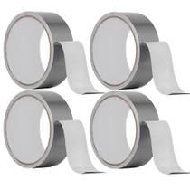 Kit 4 Fita Adesiva Silver Tape Reforçada Prata Cinza Multiuso 45X5 Rolo Forte Vedação Tecido Ferja Kit 4 Fita Adesiva Silver Tape Reforçada Prata Cinza Multiuso 45X5 Rolo Forte Vedação Tecido Ferja