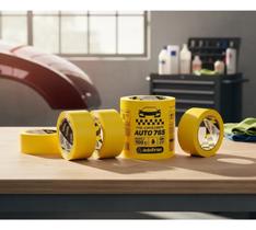 KIT 4 FITA CREPE AUTOMOTIVA AMARELA 48MM X 40MT ADELBRAS - Cor: Amarelo