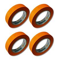 Kit 4 Fita Crepe Laranja Neon Profissional 24Mm X 50M Nastro