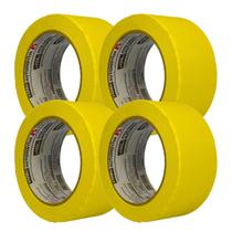 Kit 4 Fita Crepe Pintura Automotiva Amarela 48Mm X 40M Adere