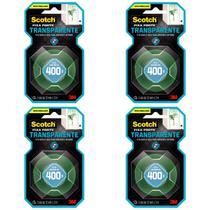 Kit 4 fita dupla face 3m Scotch 12mm x 2 metros transparente casa comercio 400g HB004419873