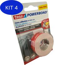 Kit 4 Fita Dupla Face Powerbond Ultra Forte 1,5Mx19Mm Tesa