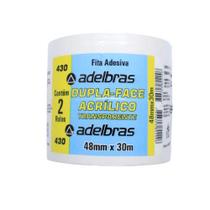 Kit 4 Fita Dupla Face Transparente Decoração Uso Geral 48mmx30m Adelbras Kit 4 Fita Dupla Face Transparente Decoração Uso Geral 48mmx30m Adelbras