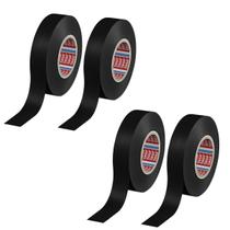 Kit 4 Fita Isolante Anti Chamas 105C Alta Durabilidade 33m X 19mm Tesa