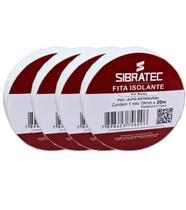 Kit 4 fita isolante branca 19mm x 20mt sibratec Kit 4 fita isolante branca 19mm x 20mt sibratec