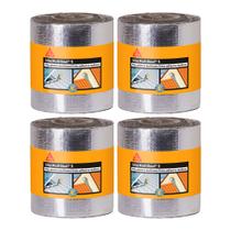 Kit 4 Fita Manta Asfáltica Alumínio Multiuso 10cm X 10m Sika