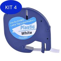 Kit 4 Fita Plástica Para Rotulador Dymo Letratag 91201
