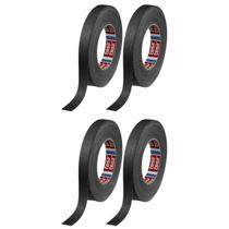 Kit 4 Fita Tecido Gaffer Tape Tesa 18Mm X 50M Preto