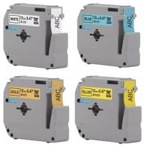 Kit 4 Fitas Compatível Etiquetador Brother Pt-70 Pt-80 Pt-90 Colors