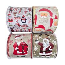 Kit 4 Fitas de Natal Aramada Enfeite Laço Árvores Natalinas