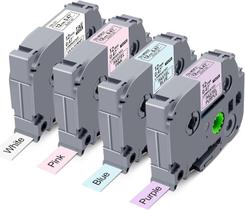 Kit 4 Fitas Tze Tz 231 Compatível P/ Rotulador Brother Pastel