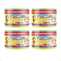 Kit 4 Fitas Vedatudo e Pequenos Reparos Multiuso 10cm X 10m B r a s i l i t Kit 4 Fitas Vedatudo e Pequenos Reparos Multiuso 10cm X 10m B r a s i l i t