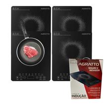 Kit 4 Fogões Cooktop Vidro Indução Magnética Portátil 1 Boca - Fogão Vitrocerâmico Vidro