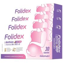 Kit 4 Folidex Metilfolato + Vitaminas B6 B12 E 30 Cápsulas