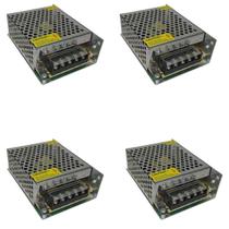 Kit 4 Fontes Chaveada De Alimentação 12v 5a 110v 220v Cameras De Segurança Cftv Fita De Led Completo Resistente Kit 4 Fontes Chaveada De Alimentação 12v 5a 110v 220v Cameras De Segurança Cftv Fita De Led Completo Resistente