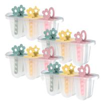 Kit 4 Forma 6 Sorvetes Picolé Infantil Livre Bpa Picoleteira