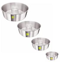 Kit 4 Forma Assadeira Bolo Redonda Com Furo 12 18 20 e 22 Cm Kit 4 Forma Assadeira Bolo Redonda Com Furo 12 18 20 e 22 Cm