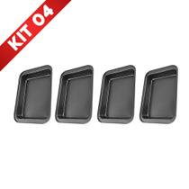 Kit 4 Forma Assadeira Pão Caseiro Antiaderente Teflon Lasanha Retangular Bolo Jogo Conjunto Queijo
