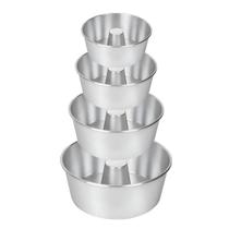 Kit 4 Forma Assadeira Redonda Bolo Pudim C/ Canudo Aluminio