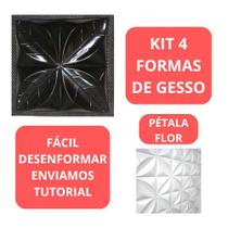 Kit 4 Forma De Gesso Pétala Flor 28x28cm Formas p/ Gesso Decoração 3D Envios em até 24h Uteis