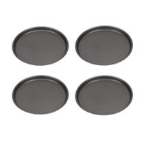 Kit 4 Forma De Pizza Aço Carbono 36Cm Assadeira Antiaderente